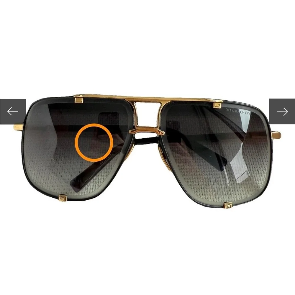 DITA Mach Five II Sunglasses Black‎ Gold DRX-2087 Japan Authentic